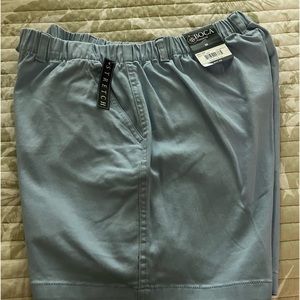 Brand new men’s shorts. White, blue and tan